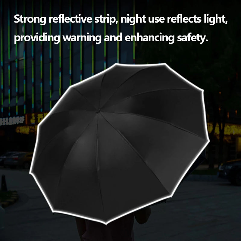 Ilumine Seus Caminhos com o Guarda-Chuva Dobrável LED – Segurança e Estilo em Qualquer Tempo!"